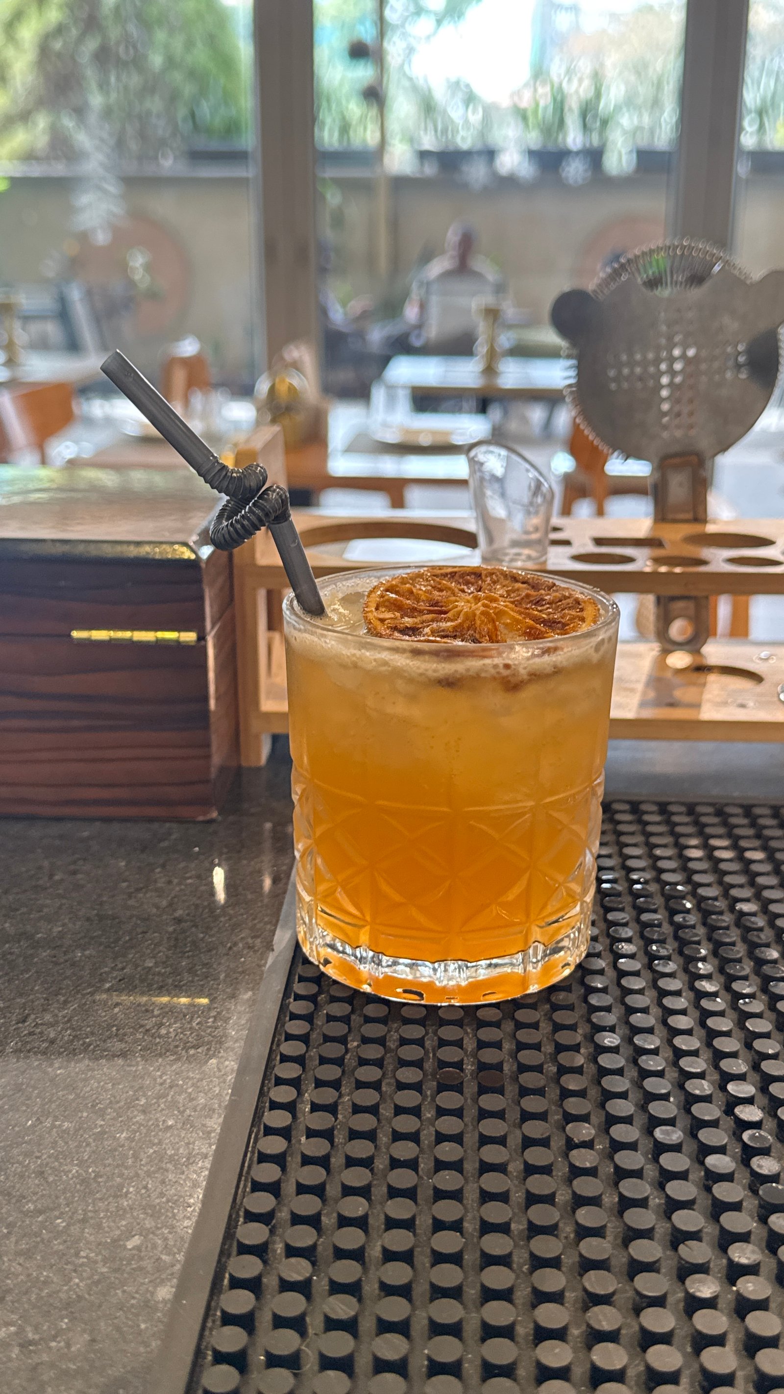 Craft cocktail at Platters and Co
